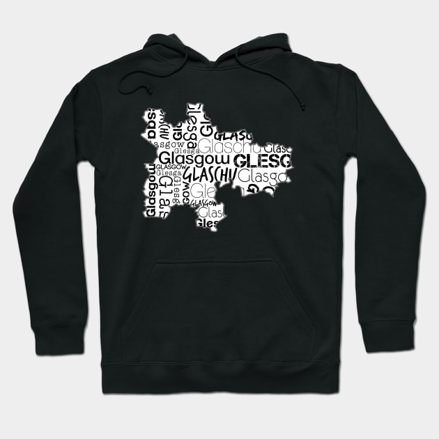 Glasgow City Map With Text Hoodie by MacPean